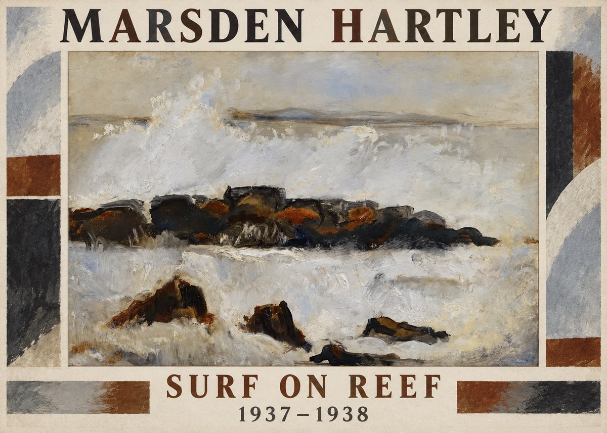 Marsden Hartley Surf on Reef No1 - Plakat
