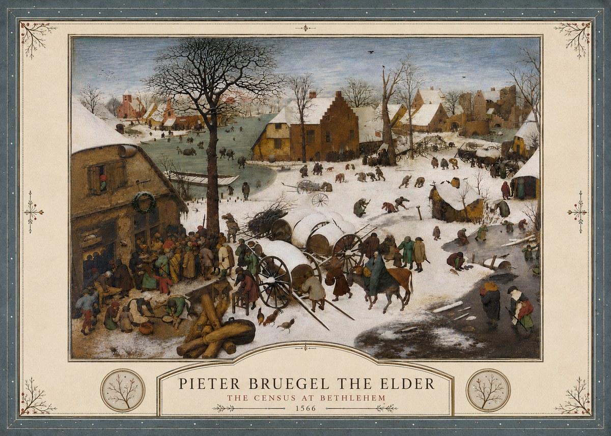 Pieter Bruegel The Census at Bethlehem IV No4 - Plakat