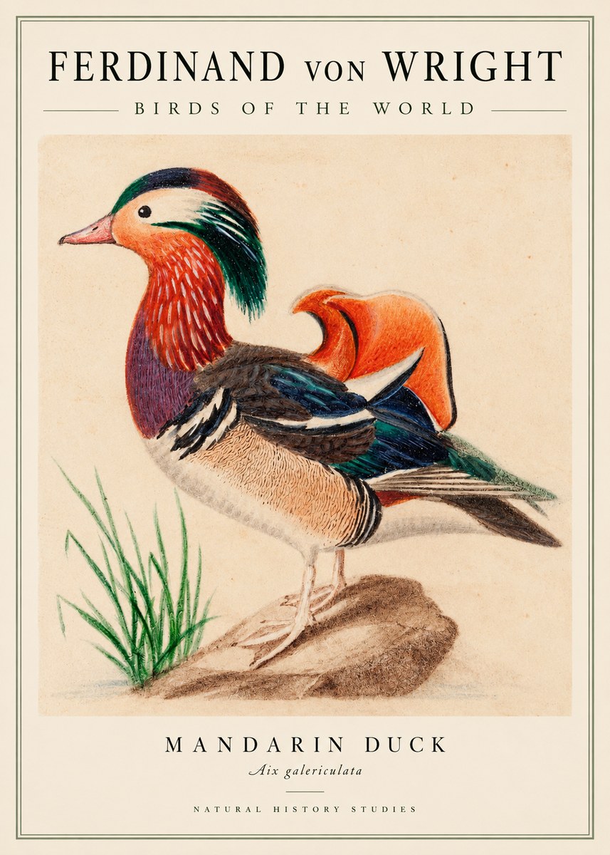 Ferdinand von Wright Mandarin Duck No3 - Plakat