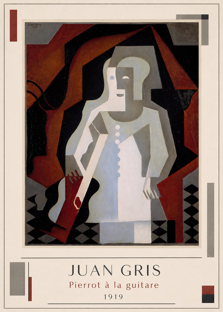 Juan Gris Pierrot À La Guitare No2 - Plakat