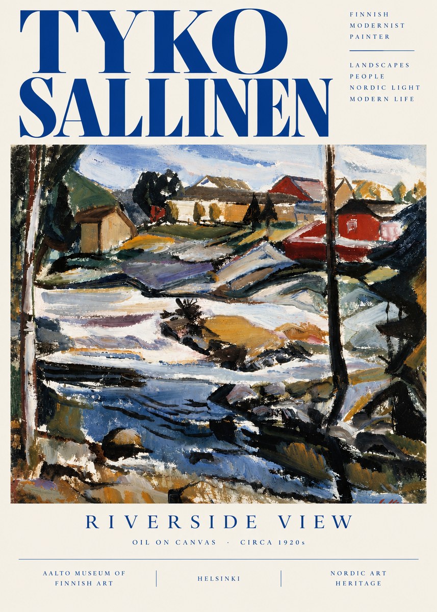 Tyko Sallinen Riverside View No5 - Plakat