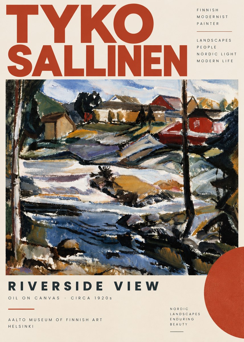 Tyko Sallinen Riverside View No6 - Plakat