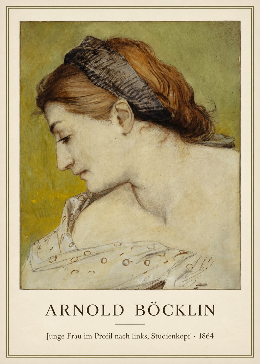 Arnold Böcklin Junge Frau Im Profil Nach Links, Studienkopf No1 - Plakat