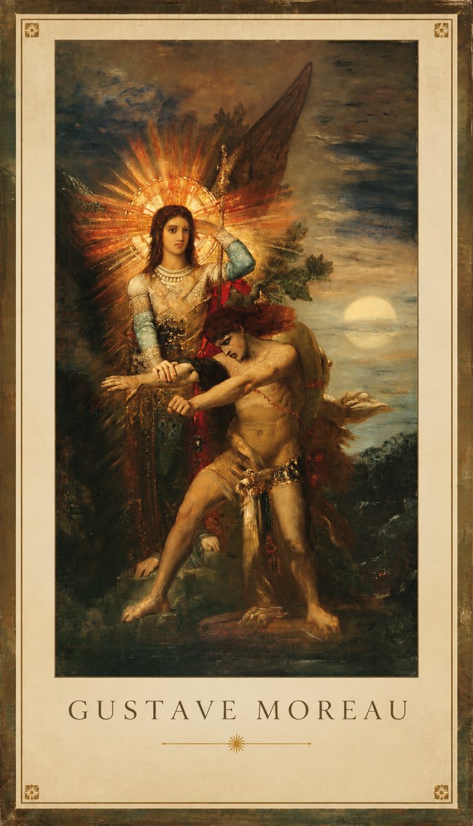 Gustave Moreau The Archangel Michael No1 - Plakat