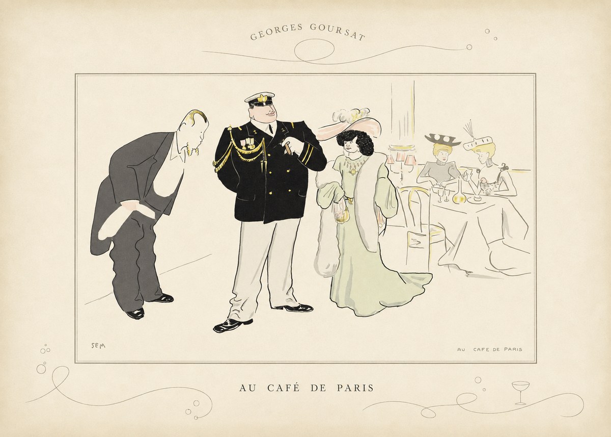 Georges Goursat Au Café De Paris No3 - Plakat