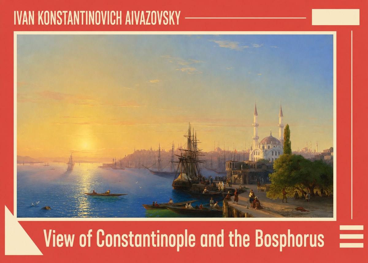 Ivan Konstantinovich Aivazovsky View of Constantinople and the Bosphorus No2 - Plakat