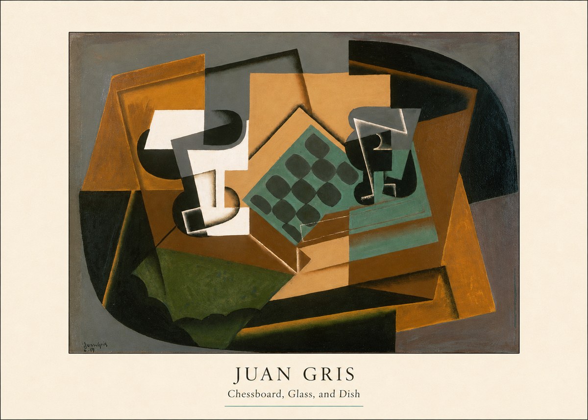 Juan Gris Chessboard, Glass, and Dish No4 - Plakat
