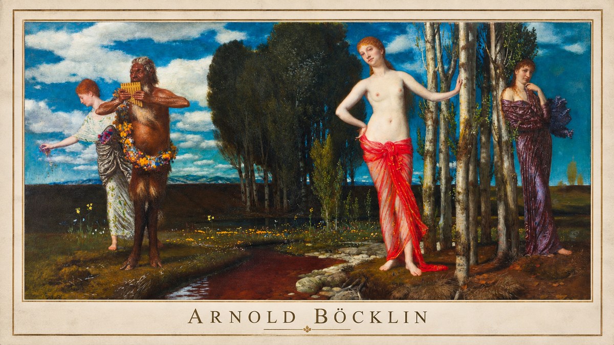 Arnold Böcklin Spring Evening No1 - Plakat