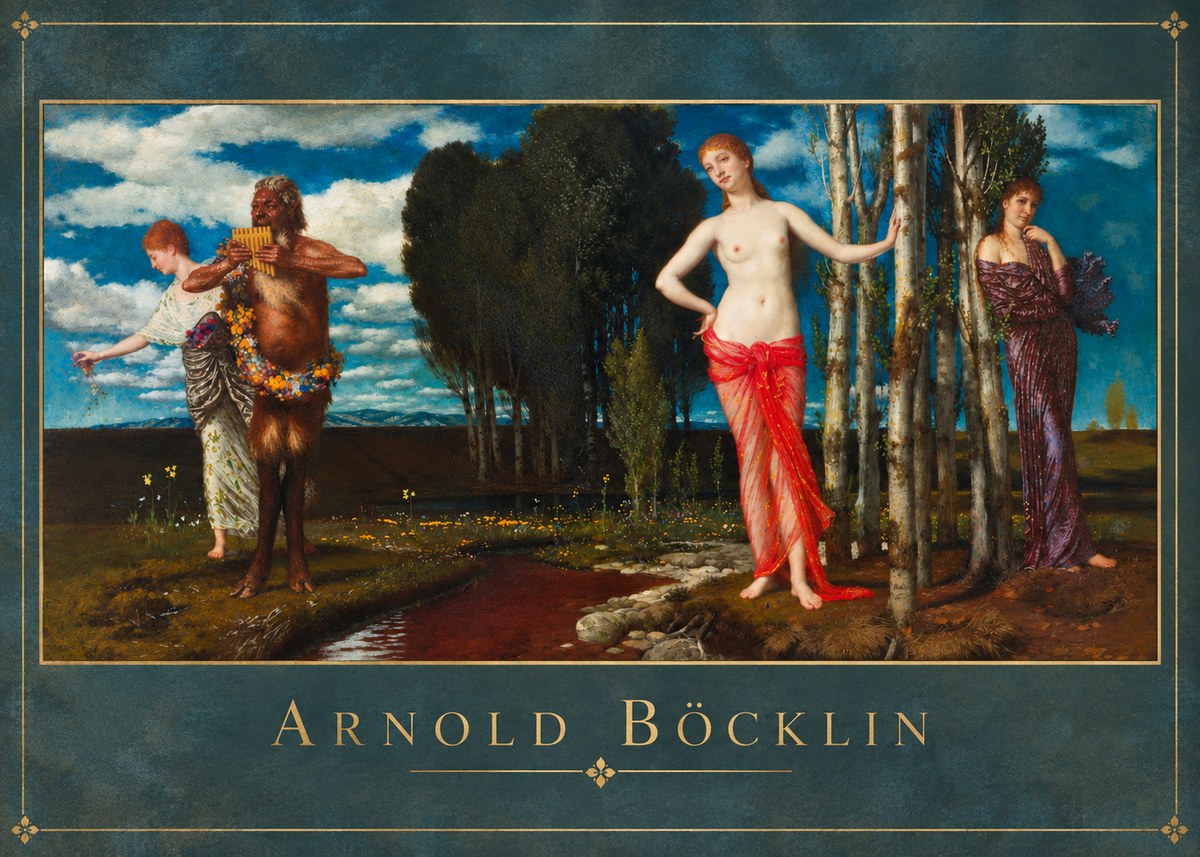 Arnold Böcklin Spring Evening No2 - Plakat