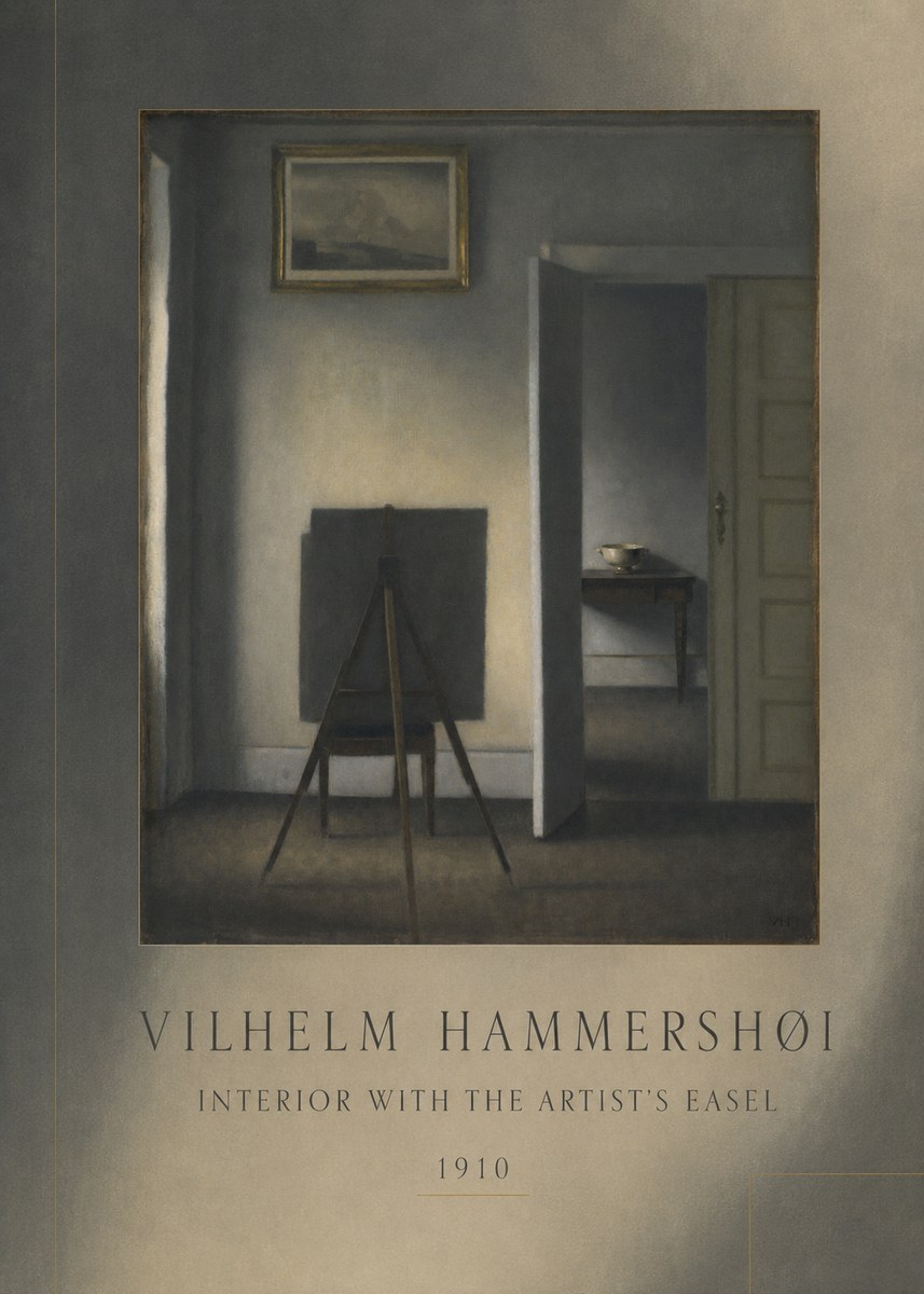 Vilhelm Hammershøi Interior with the Artist's Easel II No5 - Plakat