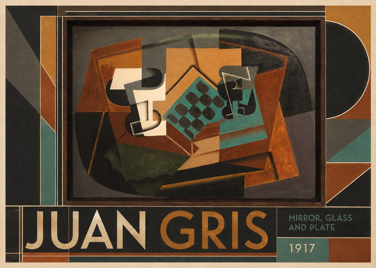 Juan Gris Mirror, Glass and Plate No1 - Plakat