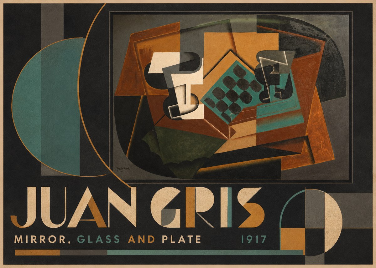 Juan Gris Mirror, Glass and Plate No5 - Plakat