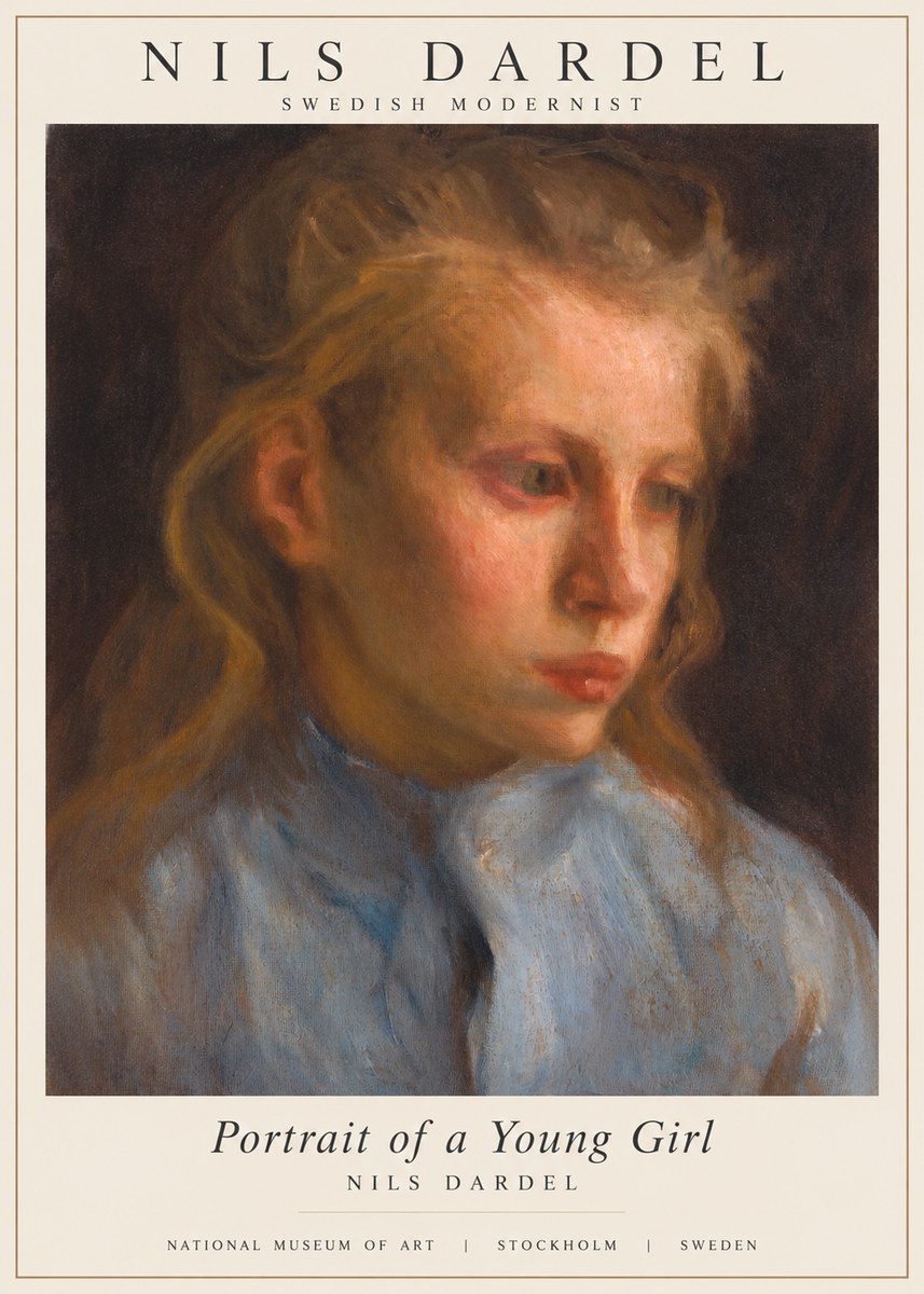 Nils Dardel Portrait of a Young Girl No1 - Plakat