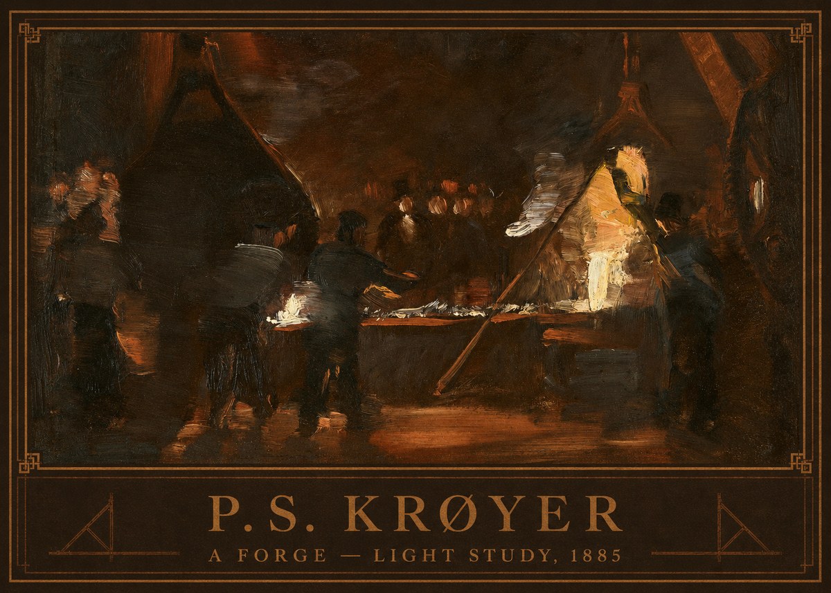 P.S. Krøyer A Forge — Light Study, 1885 No1 - Plakat