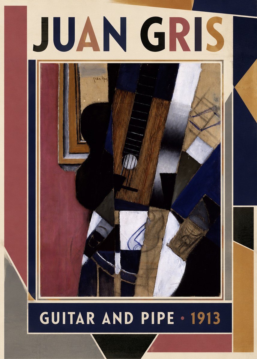 Juan Gris Guitar and Pipe II No1 - Plakat