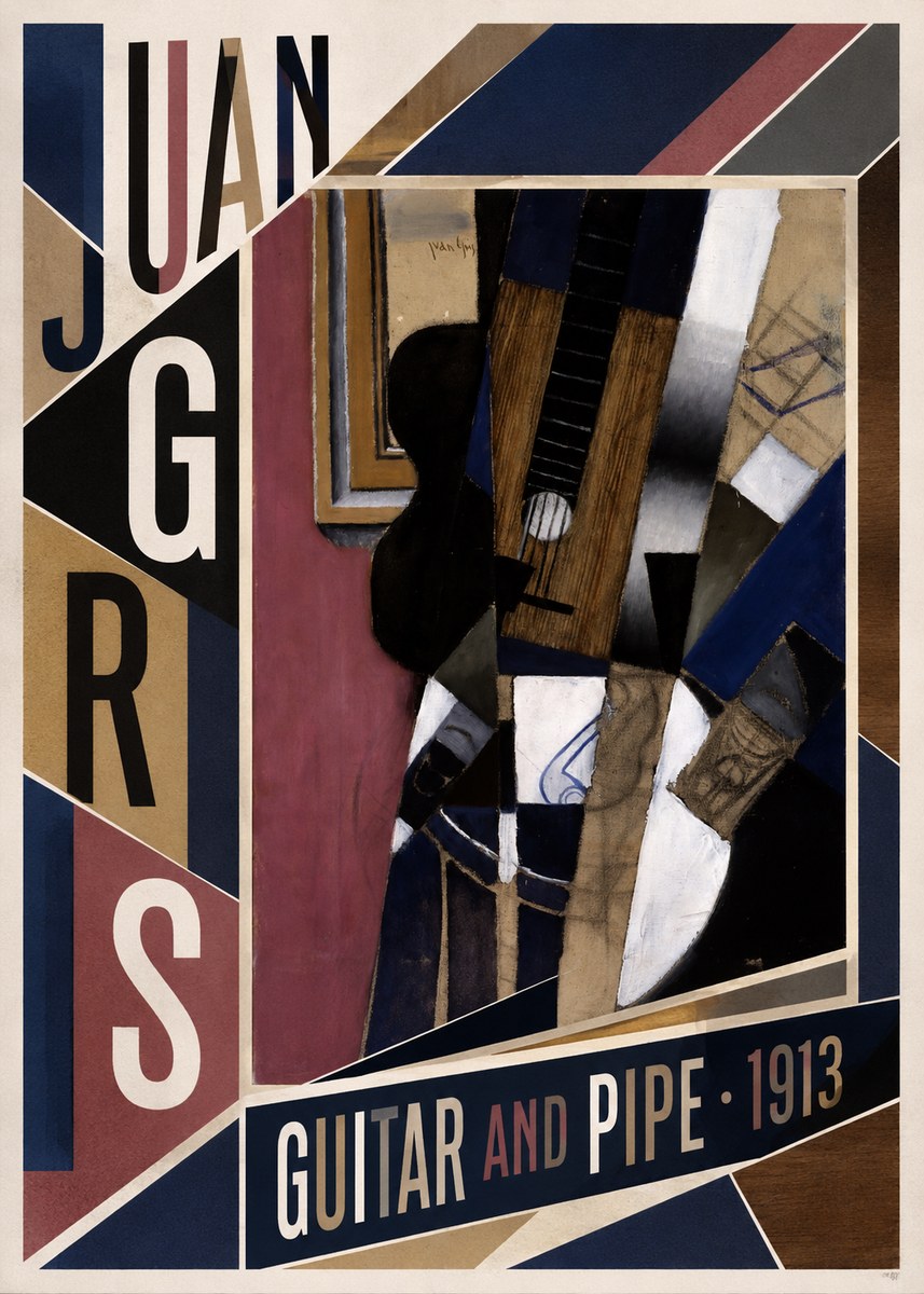 Juan Gris Guitar and Pipe II No4 - Plakat