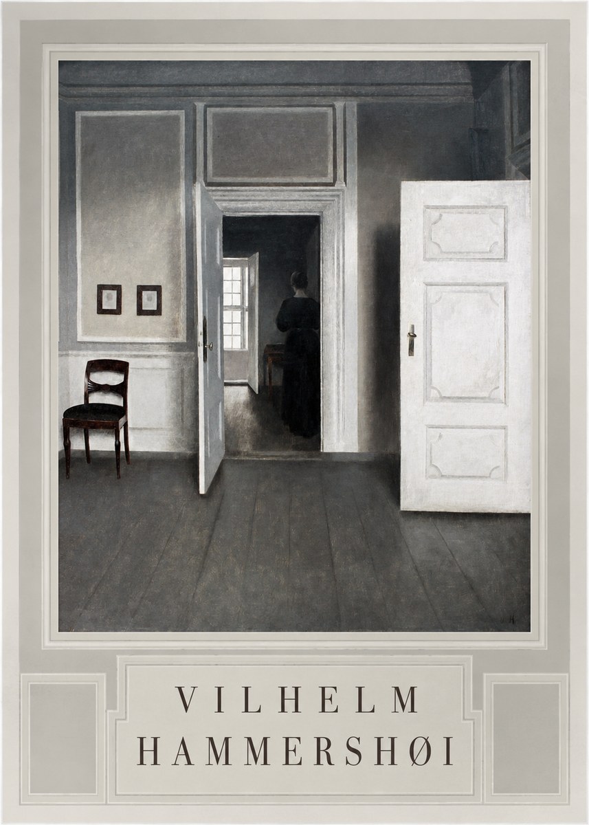 Vilhelm Hammershøi Interior with a Woman Seen from Behind No3 - Plakat