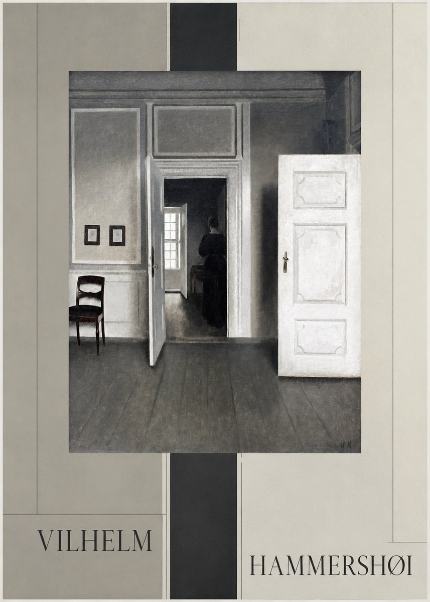 Vilhelm Hammershøi Interior with a Woman Seen from Behind No4 - Plakat