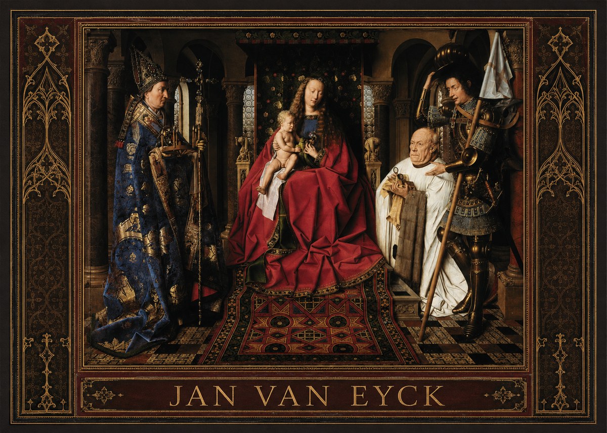 Jan van Eyck The Virgin and Child with Canon Van Der Paele No1 - Plakat