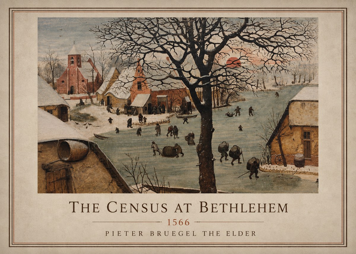 Pieter Bruegel The Census at Bethlehem V No4 - Plakat