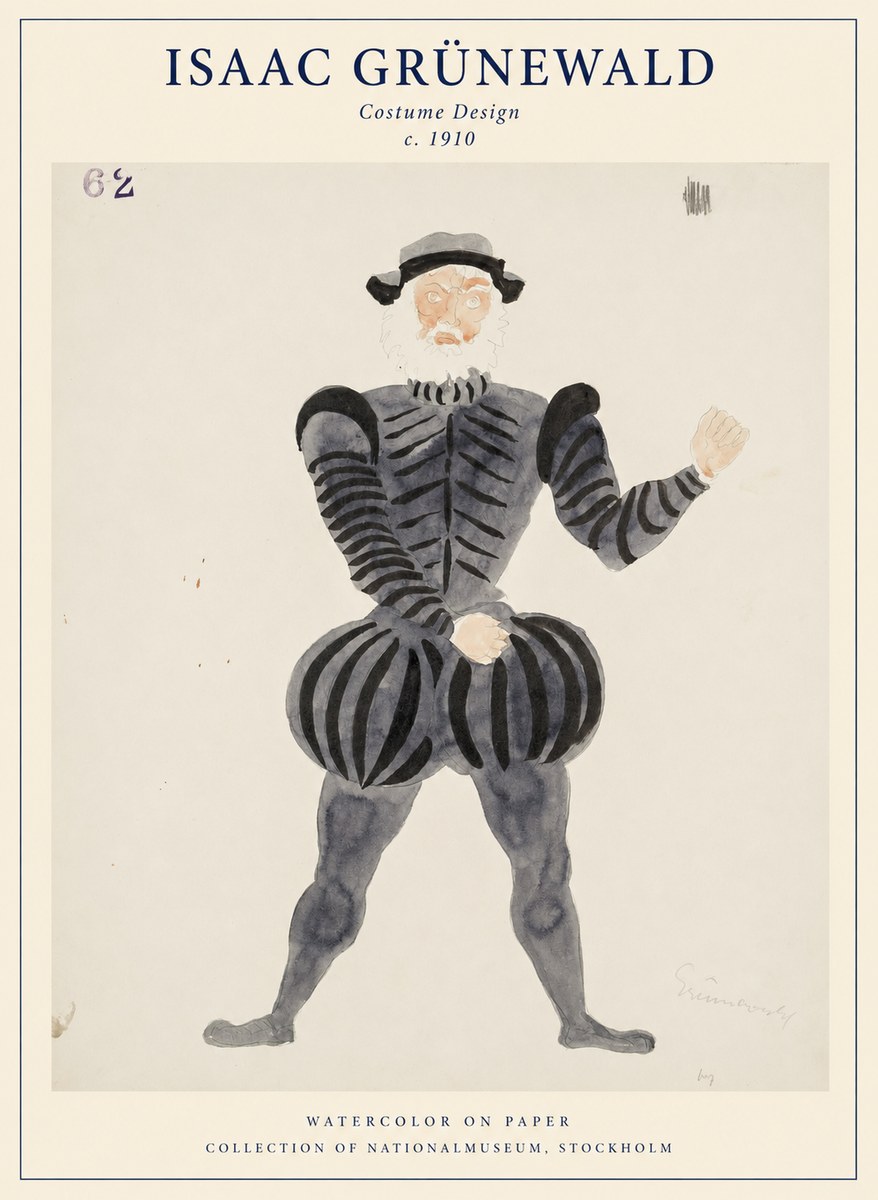Isaac Grünewald Costume Design C. 1910 No1 - Plakat