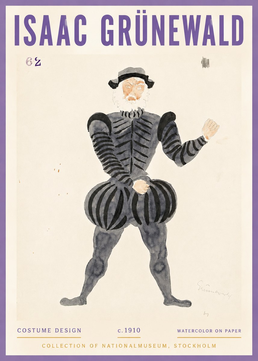 Isaac Grünewald Costume Design C. 1910 No4 - Plakat