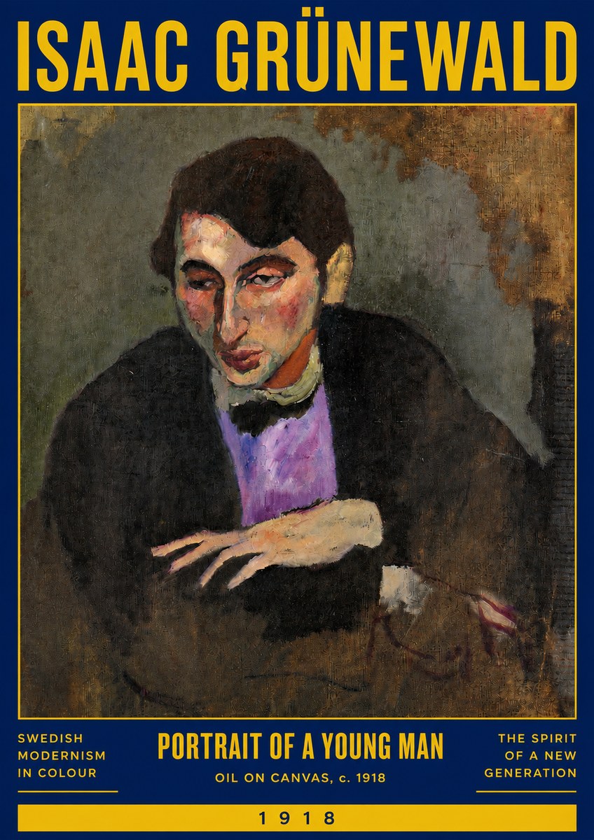 Isaac Grünewald Portrait of a Young Man No3 - Plakat