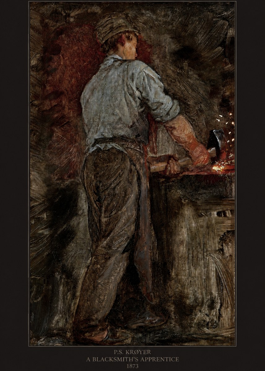 P.S. Krøyer A Blacksmith's Apprentice No6 - Plakat