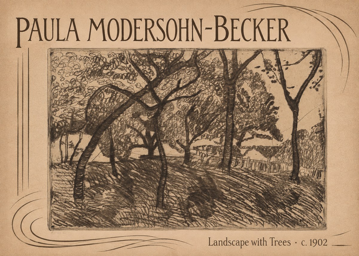 Paula Modersohn-Becker Landscape with Trees No2 - Plakat