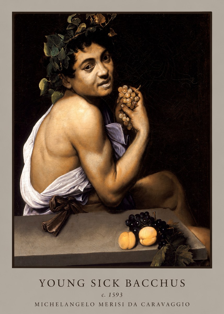 Michelangelo Merisi da Caravaggio Young Sick Bacchus No3 - Plakat