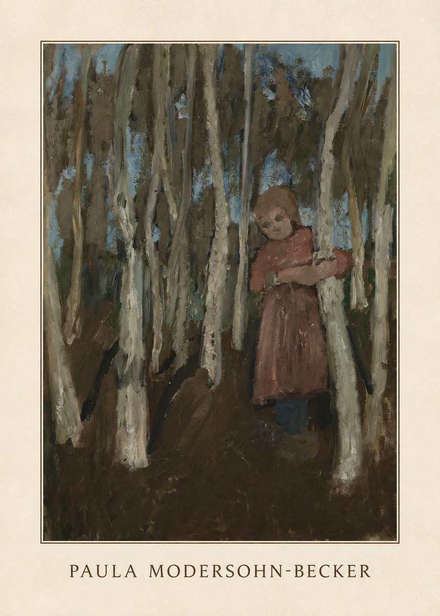 Paula Modersohn-Becker Girl in a Birch Forest No3 - Plakat