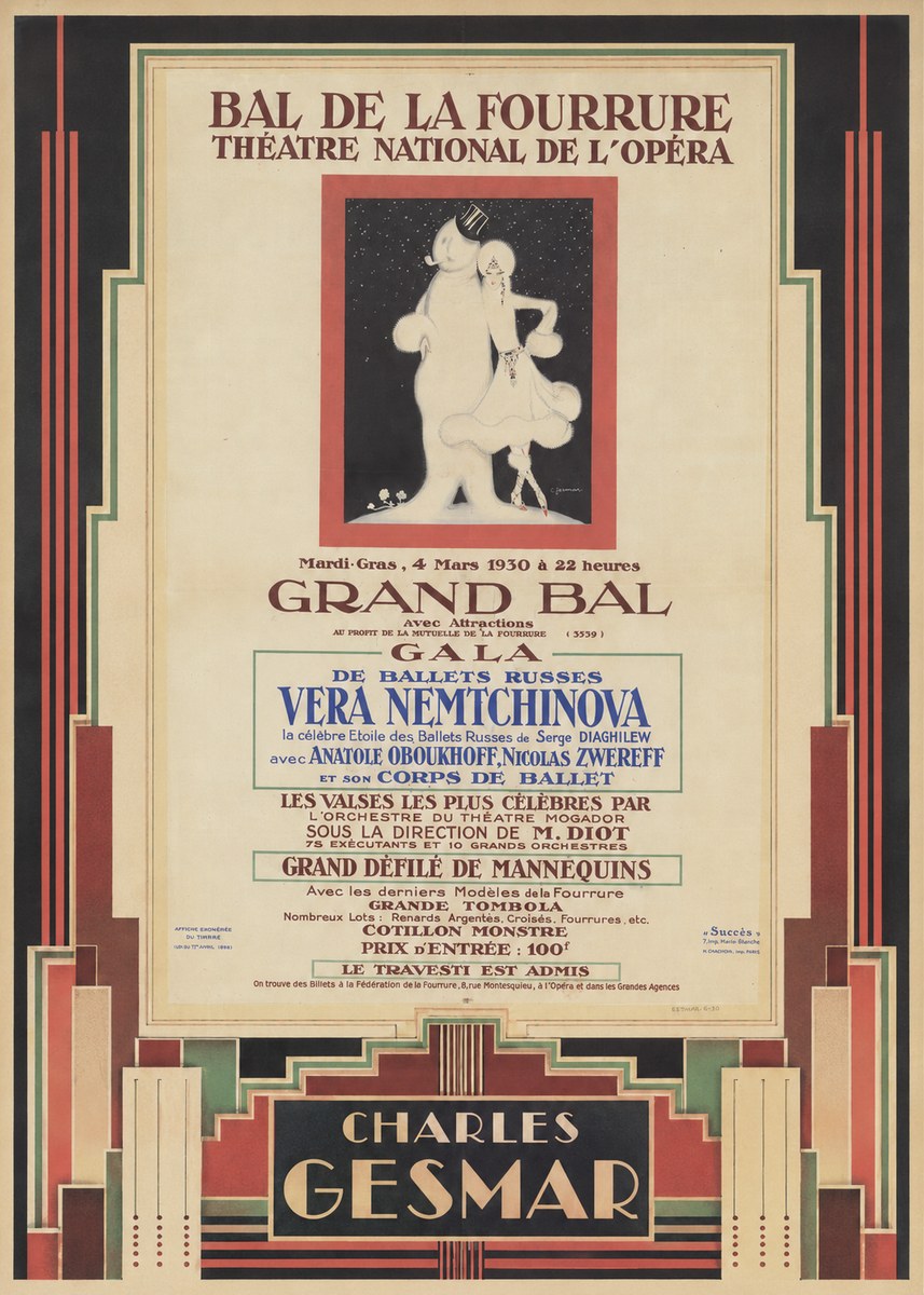 Charles Gesmar Bal De La Fourrure III No4 - Plakat