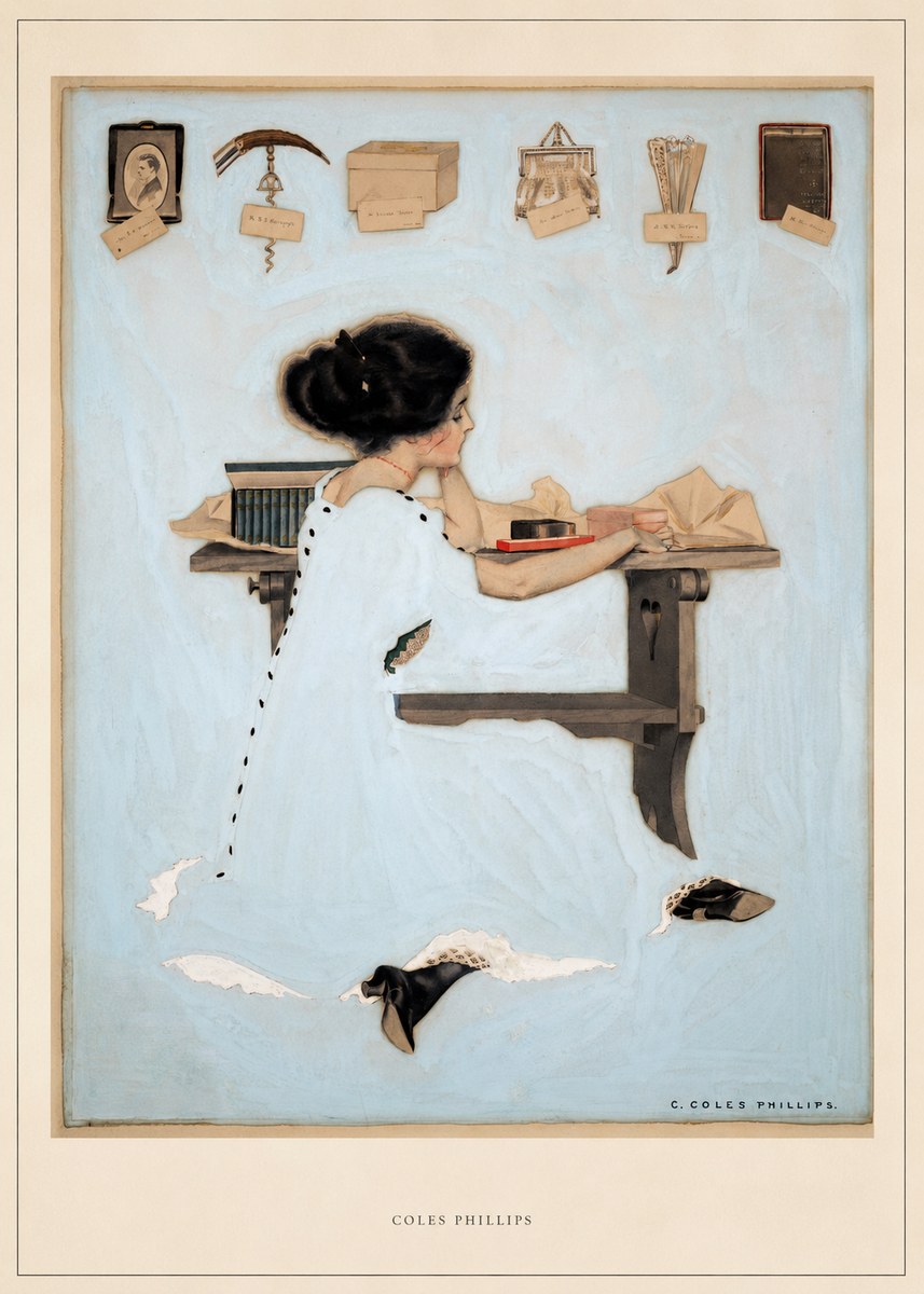 Coles Phillips Thinking of Him No4 - Plakat