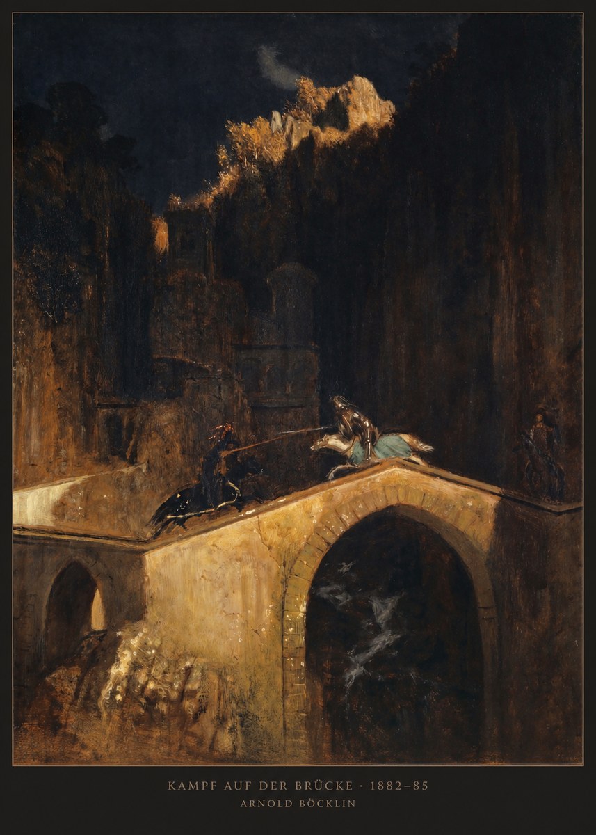 Arnold Böcklin Kampf Auf Der Brücke No2 - Plakat