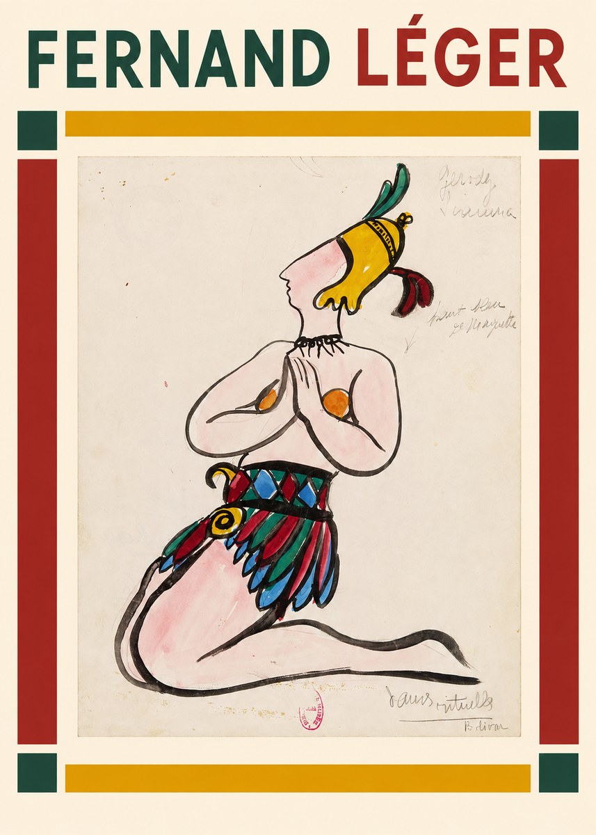 Fernand Léger Dans Rituels No2 - Plakat