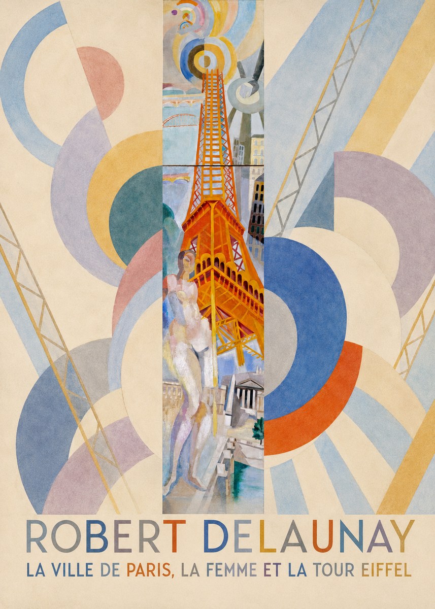 Robert Delaunay La Ville De Paris, La Femme Et La Tour Eiffel No3 - Plakat