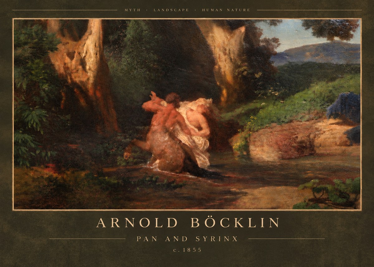 Arnold Böcklin Pan and Syrinx No5 - Plakat