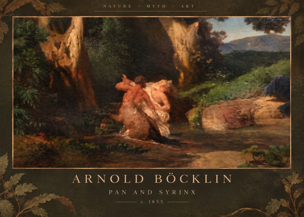Arnold Böcklin Pan and Syrinx No6 - Plakat
