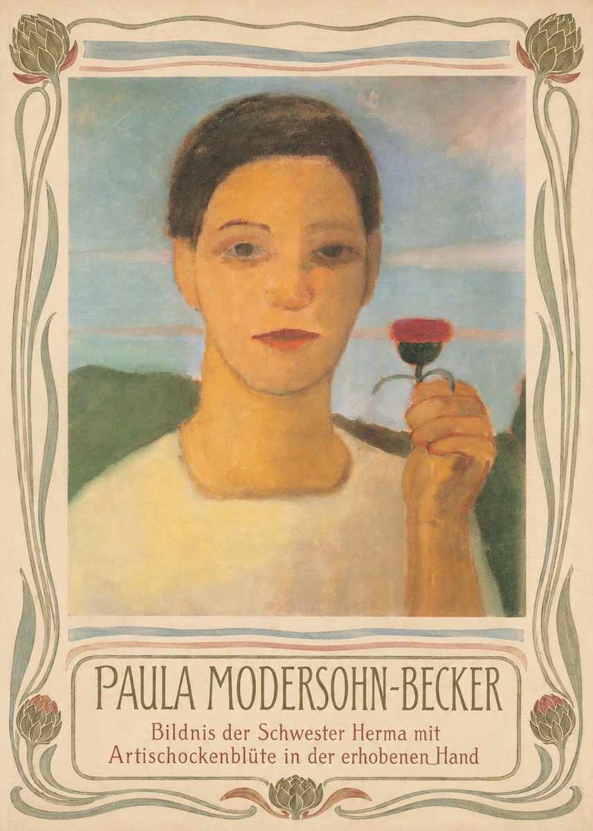 Paula Modersohn-Becker Bildnis Der Schwester Herma Mit Artischockenblüte in Der Erhobenen Hand No3 - Plakat