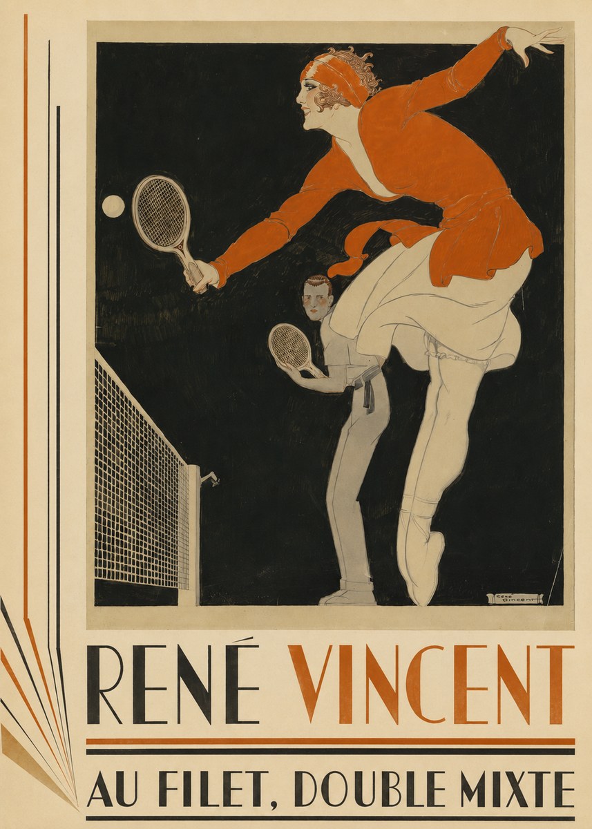 René Vincent Au Filet, Double Mixte No4 - Plakat