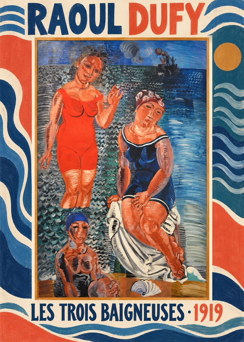 Raoul Dufy Les Trois Baigneuses No2 - Plakat