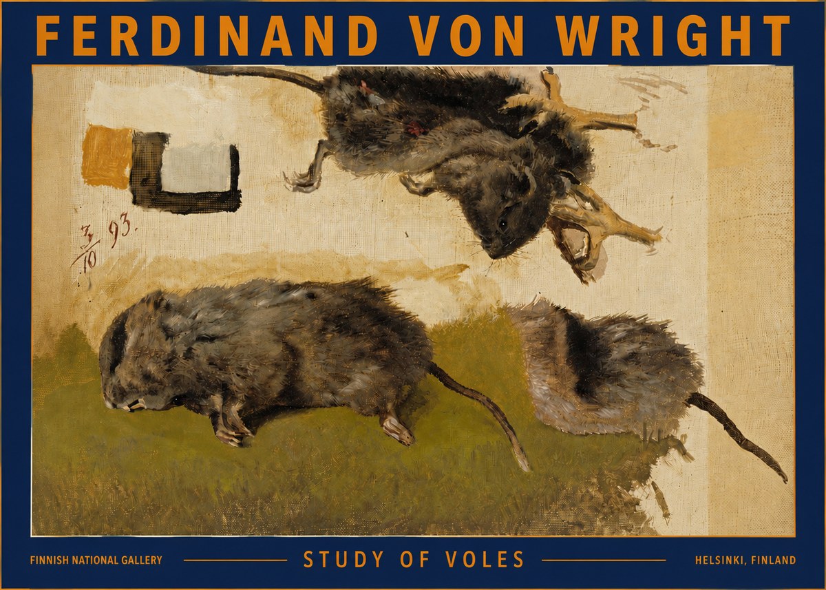 Ferdinand von Wright Studies of Lemmings No5 - Plakat