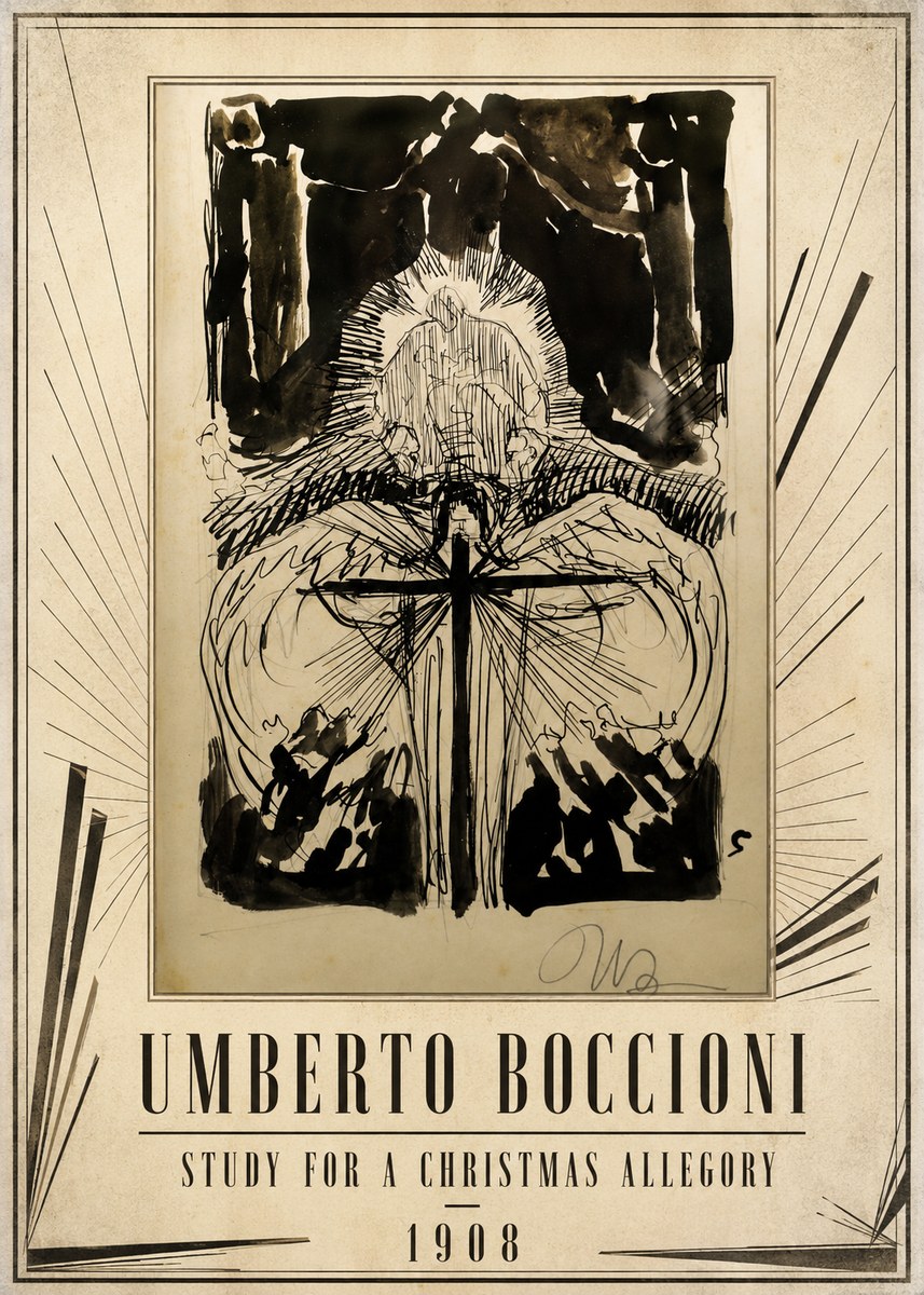 Umberto Boccioni Study for a Christmas Allegory No1 - Plakat