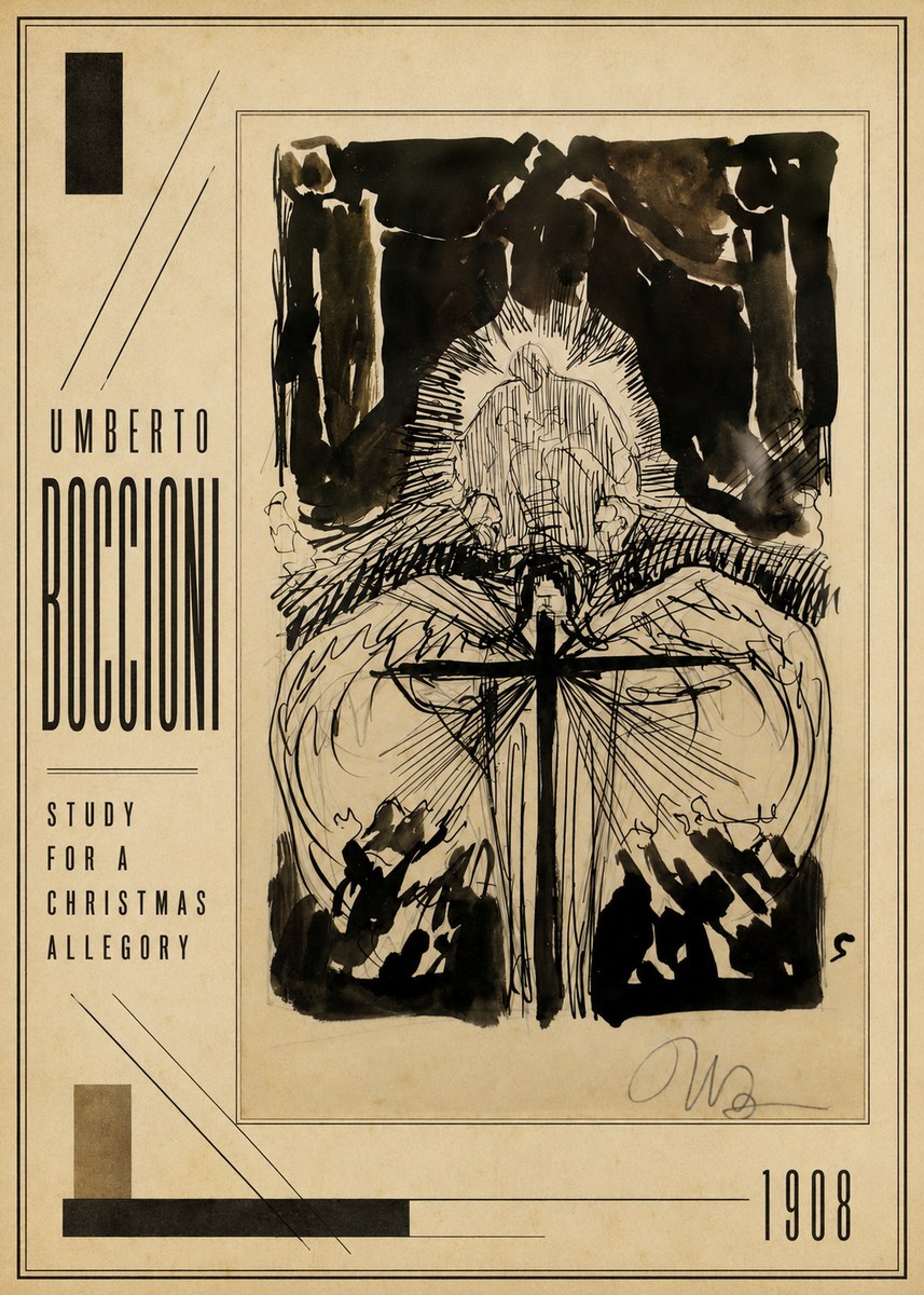 Umberto Boccioni Study for a Christmas Allegory No2 - Plakat