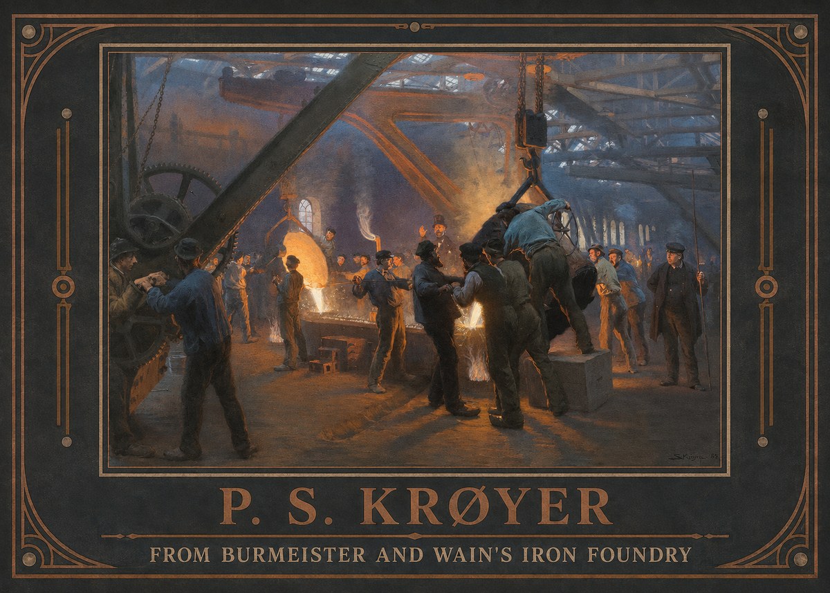 P.S. Krøyer From Burmeister and Wain's Iron Foundry No1 - Plakat