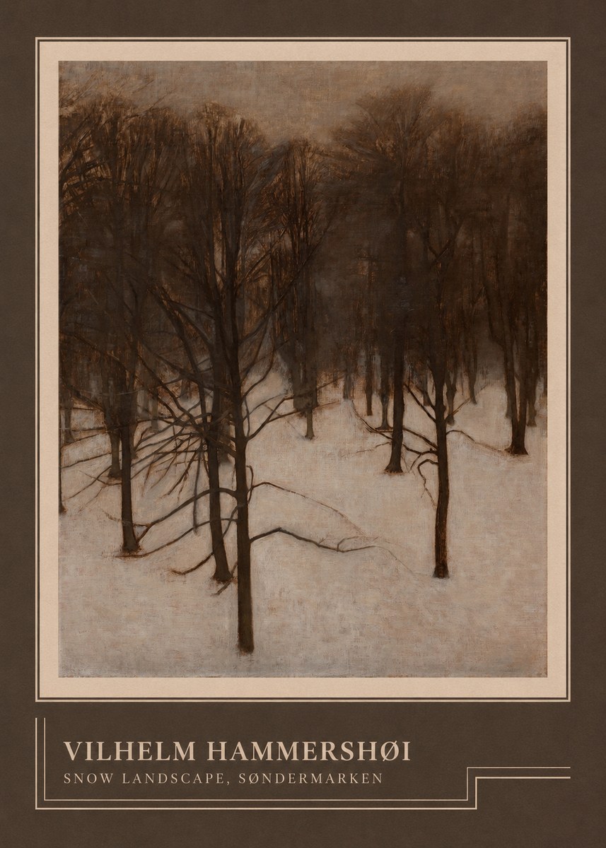 Vilhelm Hammershøi Snow Landscape, Søndermarken No4 - Plakat