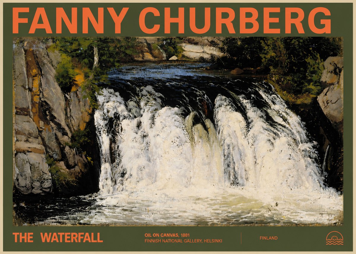 Fanny Churberg The Waterfall No2 - Plakat