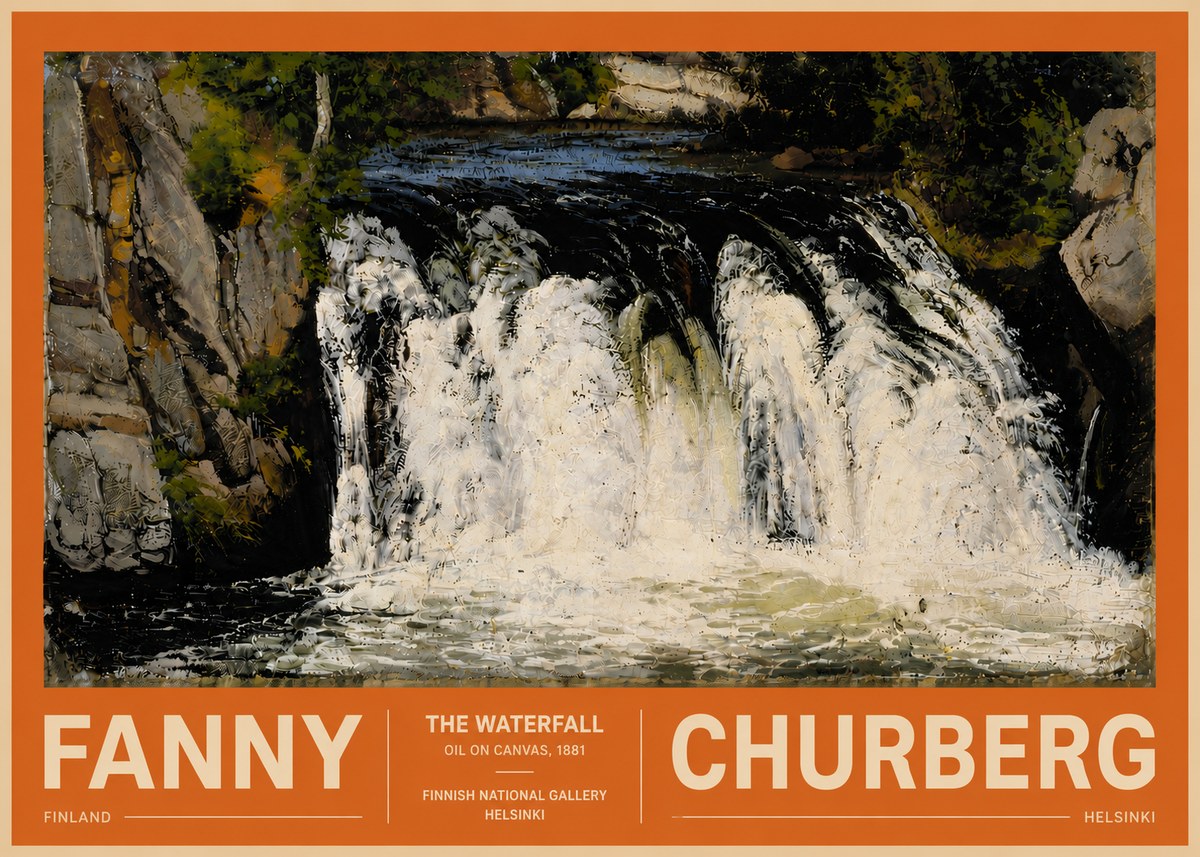 Fanny Churberg The Waterfall No5 - Plakat