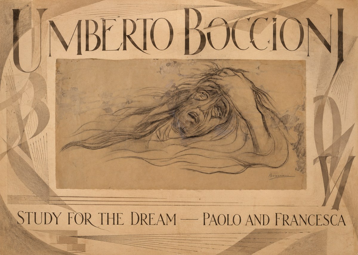 Umberto Boccioni Study for the Dream — Paolo and Francesca No6 - Plakat