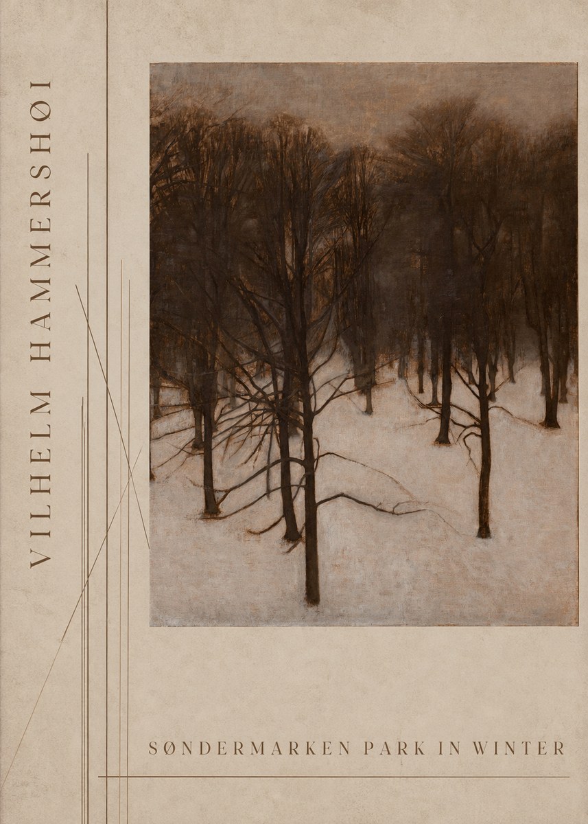 Vilhelm Hammershøi Søndermarken Park in Winter No2 - Plakat